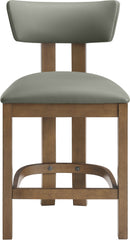 Lavrin - Vegan Leather Upholstered Counter Stool (Set of 2) - Walnut Base
