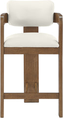 Sacha - Vegan Leather Upholstered Counter Stool With Brown Base