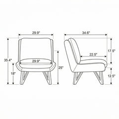 Armless Accent Chair - Gray