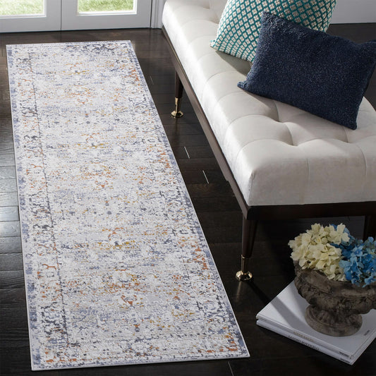 Payas - 2' X 8' Traditional Runner Rug - Ivory / Gray