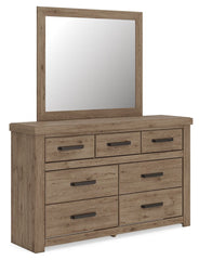 Oliandon - 3 Pc. - Queen Panel Bed, Dresser And Mirror - Light Brown
