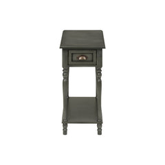 Accent Side Table, 2 Tier, Storage Drawer, Stylish Traditional Design