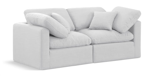 Indulge - Linen 2 Piece Modular Sofa - White