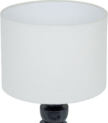 Opus - Genuine Marble, Linen Textured Fabric And Brass Table Lamp