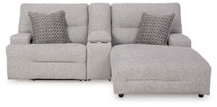 Acklen Place - 4 Pc. - 3-Piece Power Reclining Sectional Sofa With Raf Chaise, Wide Seat Power Recliner - Pewter