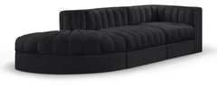 Rummi - Velvet Performance Fabric Upholstered 3 Piece Modular Sectional