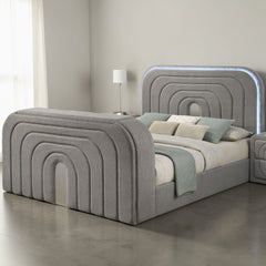 Shelyn - Bed With LED, TV Stand, Fireplace & Bluetooth