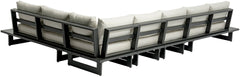 Maldives - 5 Piece Water Resistant Outdoor Patio Modular Sectional With Gray Base