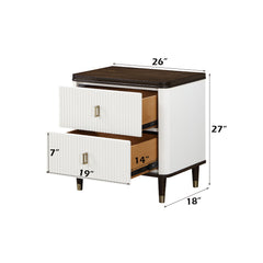 Carena - 5 Piece Bedroom Set (Eastern King Dresser Chest Mirror Nightstand) - Brown / Light Gray / White