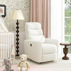 Bloomy - High Back Power Recliner Motion Chair - Chiffon White