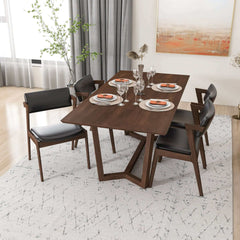Marina - Dining Table And 4 Side Chairs - Oak / Black
