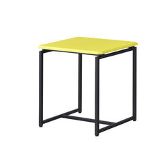 GT - 3 Piece Carbon Fiber Wrap Coffee Table And End Table (Set of 3) - Yellow