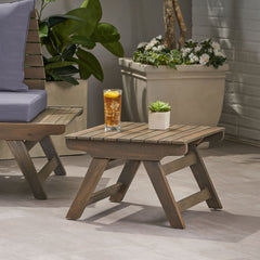 Sedona - Outdoor Side Table With Open Slat Design - Gray