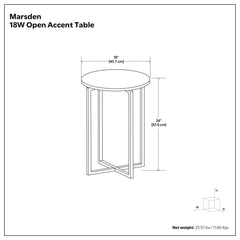 Marsden - Side Table With Polished Base - White / Silver
