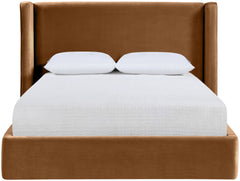 Kendall - Velvet Upholstered Bed - Saddle