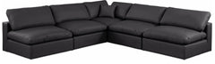 Comfy - 5 Piece Faux Leather Modular Corner Armless Sectional