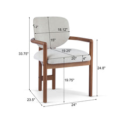 Upholstered Arm Dining Chairs (Set of 2)