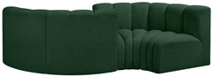 Arc - Boucle Fabric 4 Piece Curved Modular Sofa