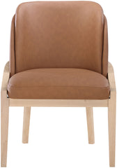 Navo - Faux Leather Upholstered Dining Chair - Natural Base