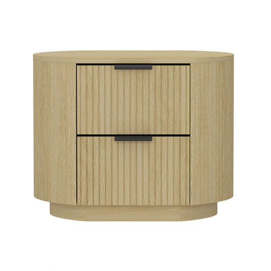 Olivia - Nightstand With 2 Drawers - Oak