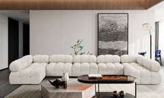 Ames - 7 Piece Boucle Fabric Modular Sectional