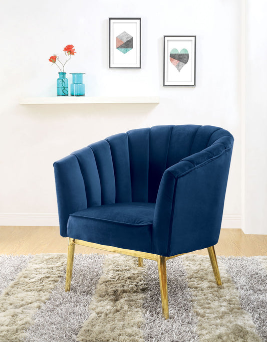 Colla - Accent Chair - Midnight Blue / Gold