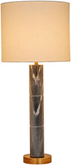 Opaline - Linen Textured Fabric And Brass Table Lamp