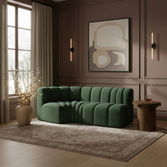 Arc - Boucle Fabric 3 Piece Modular L-Shaped Sofa