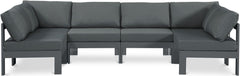 Nizuc - Outdoor Patio 6 Piece Modular Sectional With Gray Frame