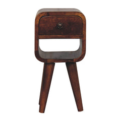Mini California Curved Nightstand Wth Lower Slot