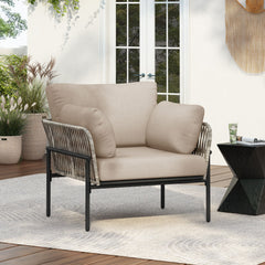 Rope Lounge Chair With Cushions For Modern Spaces