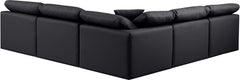 Indulge - Faux Leather 5 Piece Modular Corner Armless Sectional