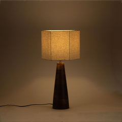 Juniper - Mango Wood Base And Linen Textured Fabric Shade Table Lamp