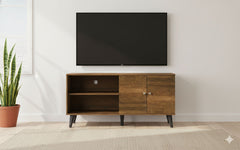 Amidon - TV Stand, With 2 Storage Shelves And 1 Cabinet
