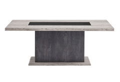D8030 - Dining Table With 2 Storage Drawers And 1 Storage Door - Black / Brown