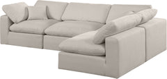 Comfy - 4 Piece Linen Fabric Modular Armless Sectional