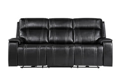 U8881 - Power Reclining Sofa With Armrest Cupholder, DDT With Watch Charger, Immerse Speaker With Subwoofer And Multi-Color LED - Black