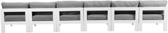 Nizuc - Outdoor Patio 6 Seat Armless Modular Sofa With White Frame