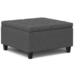 Harrison - Small Square Coffee Table Storage Ottoman - Gray