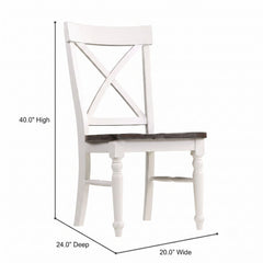 Dining Chairs (Set of 2) - Brown / White