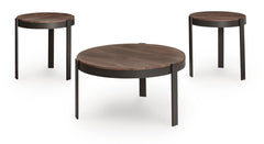 Horizon Hills - Occasional Table Set (Set of 3) - Brown / Black