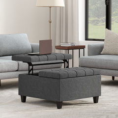 Harrison - Small Square Coffee Table Storage Ottoman - Gray