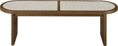 Canovia - Solid Wood And Faux Cane Bench