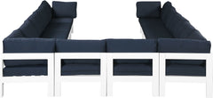Nizuc - Outdoor Patio 12 Piece Modular Sectional With White Frame