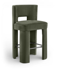 Zuno - Velvet Performance Fabric Upholstered Bar Stool (Set of 2)