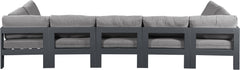 Nizuc - Outdoor Patio 7 Piece Modular Sectional With Gray Frame