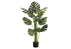 55" Tall, Artificial Plant, Monstera Tree, Indoor, Faux, Fake, Floor, Greenery, Potted, Real Touch, Decorative - Green / Black