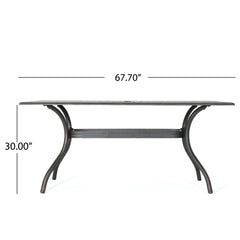 Enchantia - Outdoor Rectangular Dining Table With Weave Tabletop And Flared Legs - Copper