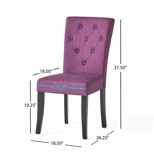 Upholstered Dining Chairs, Fabric Side Chairs, For Dining Room, Kitchen And Living Room (Set of 2) - Dark Purple