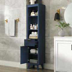 Tall Bathroom Storage Cabinet With Adjustable Shelves And 1 Drawer & Door